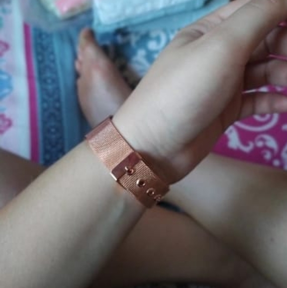 Fashion Women Rose Gold Flower Rhinestone Wrist Wa - Picture 8 of 10